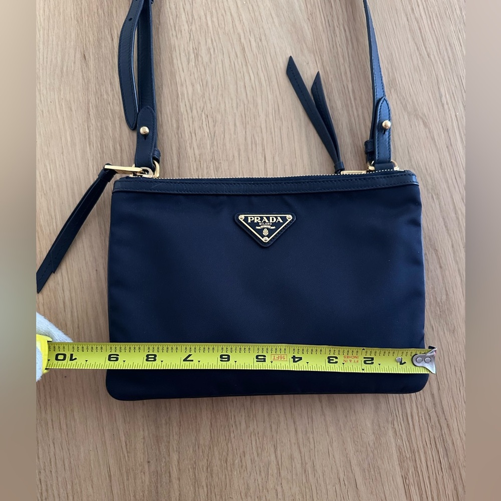 Prada Tessuto Nylon Soft Calf Double Zip crossbody bag - Picture 3 of 16